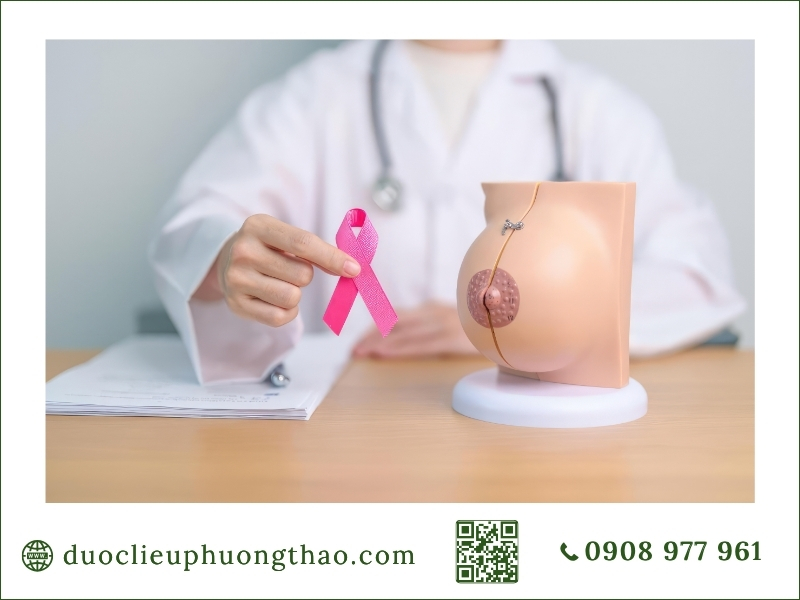 U vú là gì? Nguyên nhân, triệu chứng và cách xử trí an toàn cho chị em phụ nữ Bác sĩ tư vấn tầm soát u vú bên mô hình cấu trúc tuyến vú