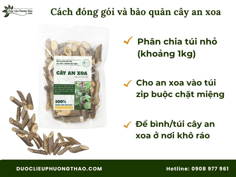 Cách chế biến cây an xoa làm thuốc chuẩn Đông y, an toàn tại nhà chi tiết từ A-Z Cách đóng gói và bảo quản cây an xoa làm thuốc