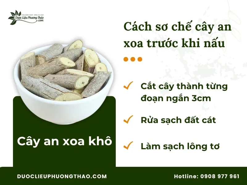 Các bước sơ chế cây an xoa trước khi nấu