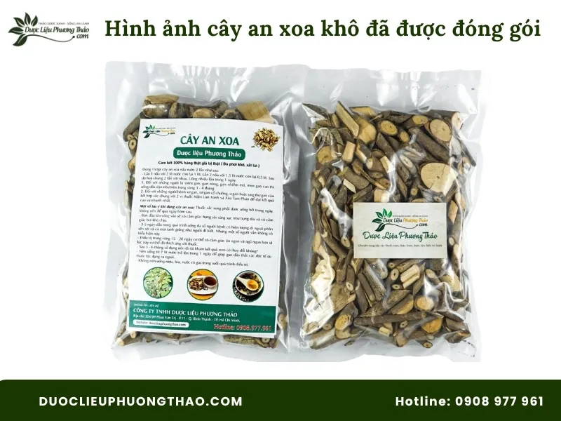 Hình ảnh sản phẩm cây an xoa khô đã được đóng gói