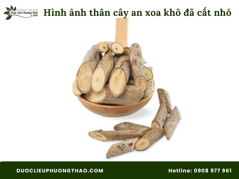 Hình ảnh thân cây an xoa khô đã cắt nhỏ